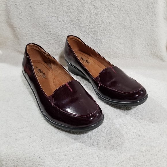 Soft-Flex burgundy wedge heel shoes - Picture 2 of 7